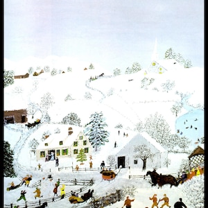 Grandma Moses, Grandma Moses Print, Country Decor, Primitive, Folk Art, Americana, Circa 1954, Vintage Book Page Print