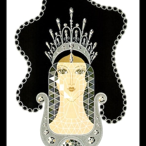 Erte  Print, The Precious Stones: "Diamond", Original Vintage Art Print, Ready To Frame