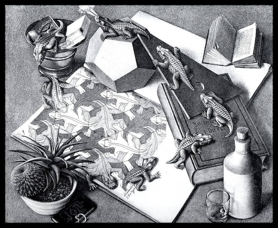 MC Escher Print Escher Art Reptiles Circa 1943 | Etsy