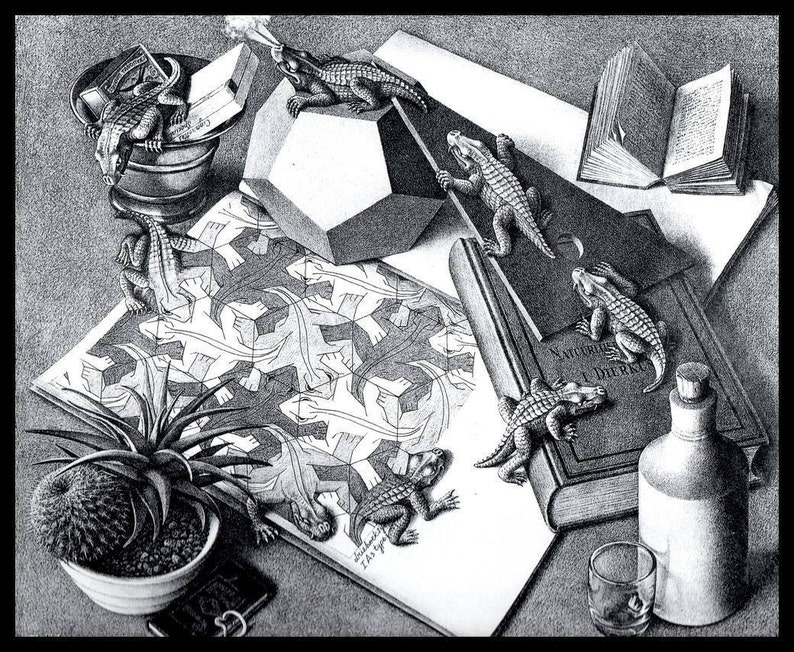 MC Escher Print Escher Art Reptiles Circa 1943 Etsy Australia mc-escher-print-escher-art-reptiles-circa-1943-etsy-australia
