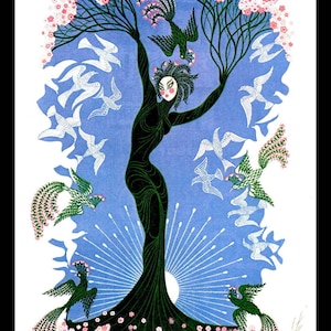Erte  Print, The Seasons "Spring", Original Vintage Art Print, Ready To Frame