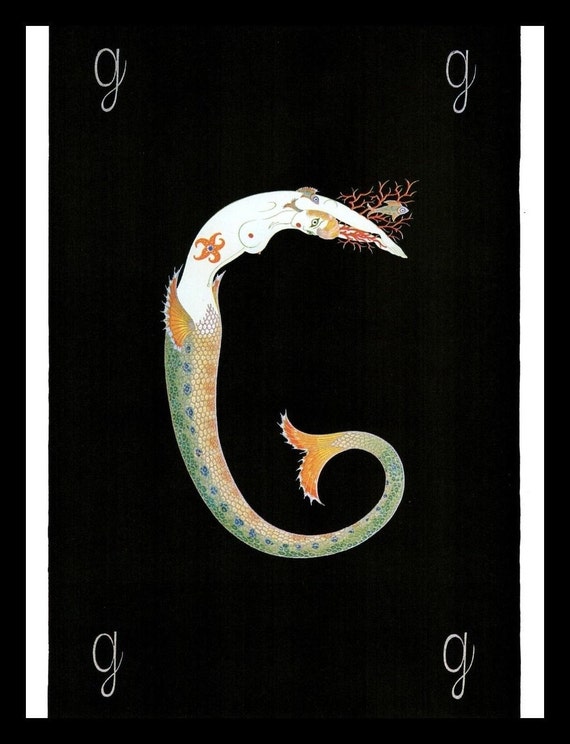 Erte Classic Art Deco Print, Alphabet Series 