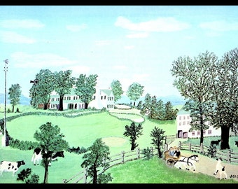 Grandma Moses, Grandma Moses Print, Country Decor, Primitive, Folk Art, Americana, Circa 1956, Vintage Book Page Print