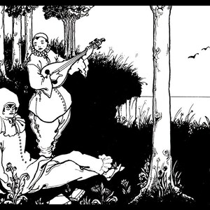 Art Nouveau, Aubrey Beardsley, Art Nouveau Print, Black and White, Art Illustration, Fine Art Print, Book Art Print, Fantasy, Goth, Vintage