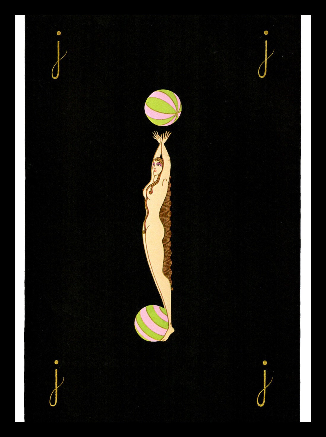 Erte classic Art Decco print -  Alphabet Series "J",