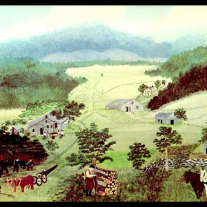 Grandma Moses, Grandma Moses Print, Vintage Americana, Country Home Decor, Folk Art, Americana, Circa 1944, Farm, Vintage Book Page Print