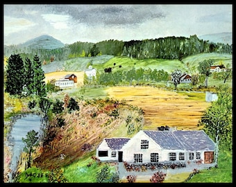 Grandma Moses, Grandma Moses Print, Vintage Americana, Country Home Decor, Folk Art, Americana, Circa 1951, Farm, Vintage Book Page Print