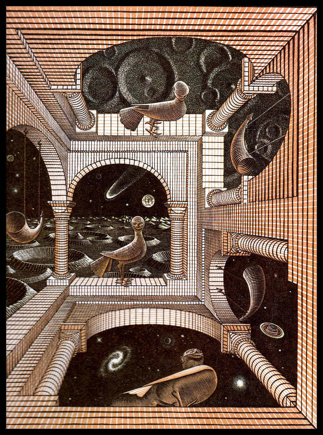 M C Escher Print, Escher Art, 