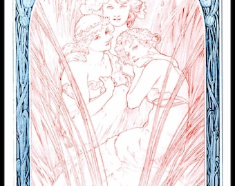 Alphonse Mucha, Art Nouveau, Art Nouveau Print, Art Nouveau Poster, Wall Art, Documents Decoratifs, Circa 1901, Vintage Art Nouveau