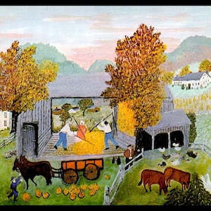Grandma Moses, Grandma Moses Print, Country Decor, Primitive, Folk Art, Americana, Circa 1959, Vintage Book Page Print