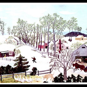 Grandma Moses, Grandma Moses Print, Country Decor, Primitive, Folk Art, Americana, Circa 1945, Vintage Book Page Print