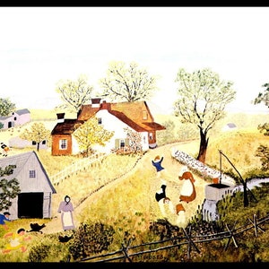 Grandma Moses, Grandma Moses Print, Vintage Americana, Country Home Decor, Folk Art, Americana, Circa 1947, Farm, Vintage Book Page Print