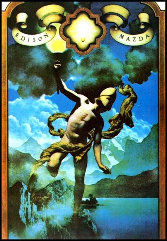 Maxfield Parrish Print, Circa 1920, 'prometheus' From the Edison