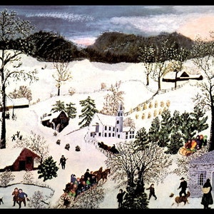 Grandma Moses, Grandma Moses Print, Vintage Americana, Country Home Decor, Folk Art, Americana, Circa 1951, Farm, Vintage Book Page Print