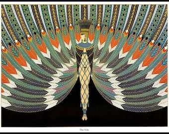 Erte Classic Art Deco Print, &#39;The Nile&#39;, Original Vintage Art Print,  Ready To Frame