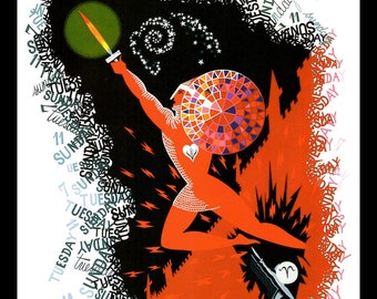 Erte Classic Art Deco Print, Alphabet Series 