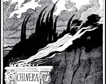 Art Nouveau Print -  Edward Okun, Cover For The Journal CHIMERA, Warsaw, Circa 1901, Ready For Framing