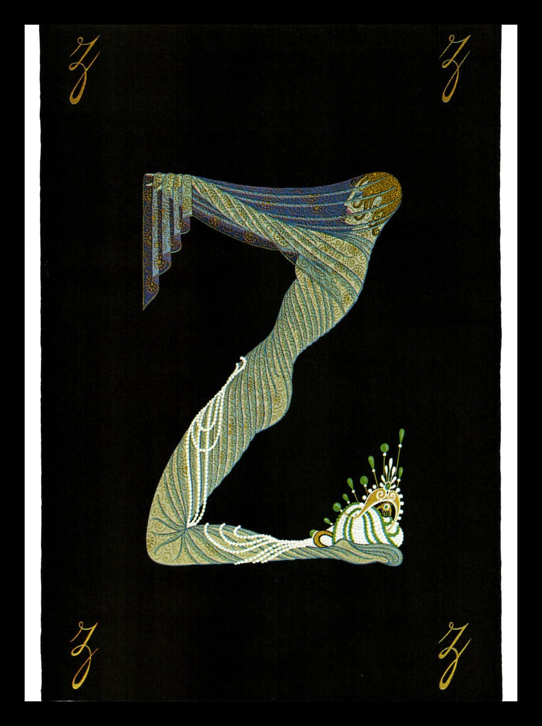 Erte Print, Vintage Art Deco, Alphabet Series 