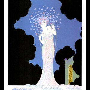 Erte  Print, Classic Art Deco, &#39;Fantasia&#39;, Original Vintage Art Print, Ready To Frame, Highly Decorative