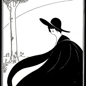 Art Nouveau, Aubrey Beardsley, Art Nouveau Print, Black and White, Art Illustration, Fine Art Print, Book Art Print, Fantasy, Goth, Vintage