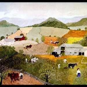 Grandma Moses, Grandma Moses Print, Country Decor, Primitive, Folk Art, Americana, Circa 1943, Vintage Book Page Print
