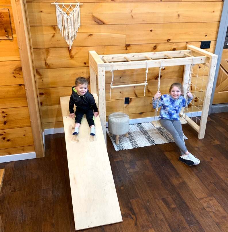 Indoor Play Set Wood Jungle Gym Minimalist Playground Etsy