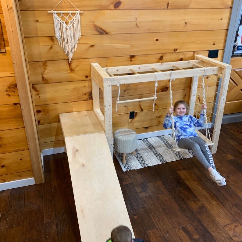 Indoor Play Set Wood Jungle Gym Minimalist Playground Etsy