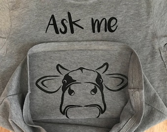Cow Shirt, Ask Me About My Moo Cow Shirt, Farm Shirt, Funny Toddler and Kids Shirt