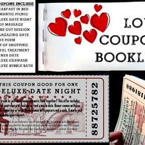 Love Coupons for Him or Her - Love Coupon Booklet Gift