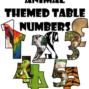 Animal Themed Table Numbers
