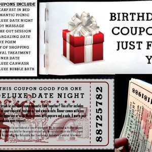 Buoni d&#39;amore di compleanno per lui o lei - Libretto regalo con coupon d&#39;amore di compleanno