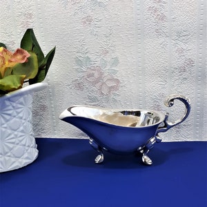Vintage Silver Plate Footed Sauce Boat Circa 1940&#39;s
