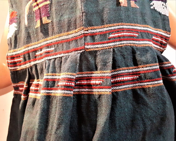 Vintage Hand Embroidered Guatemalan Smock Folk St… - image 6