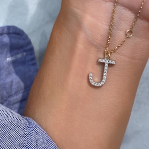 Large Letter Diamond Necklace