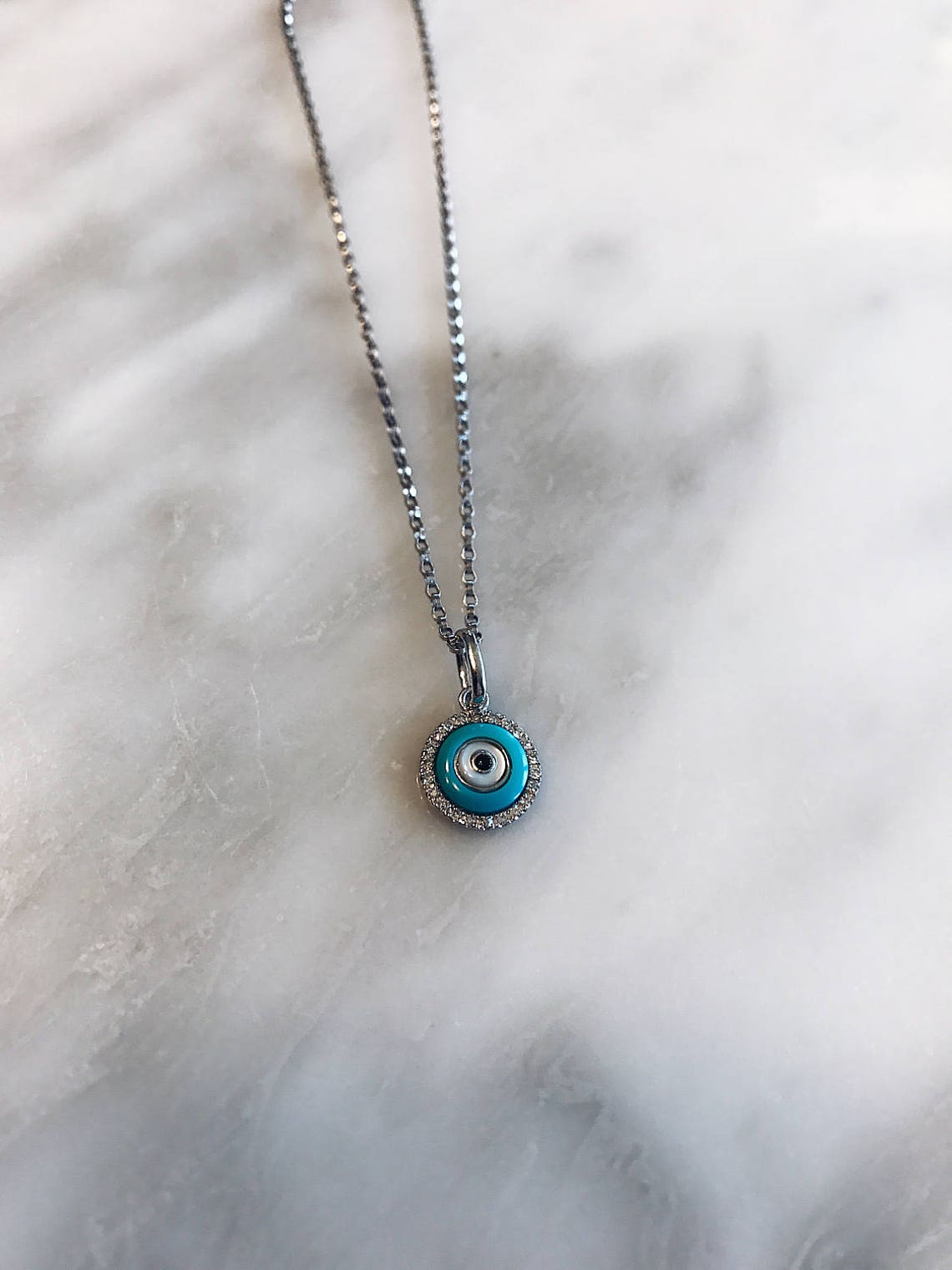 Evil eye etsy necklace Clearance