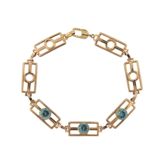 Art Deco Blue Zircon Bracelet