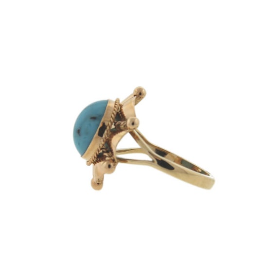 Vintage / Estate Turquoise and Beaded Yellow Gold… - image 3