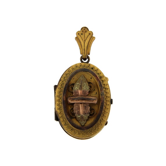 Antique Victorian Gold Filled Oval Locket - image 1