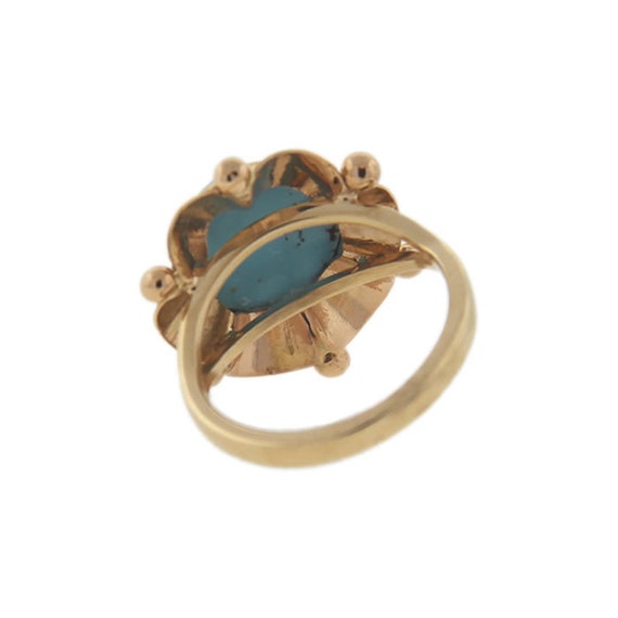 Vintage / Estate Turquoise and Beaded Yellow Gold… - image 5