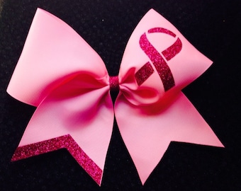 Breast Cancer awareness customizable cheer Bow - PINK