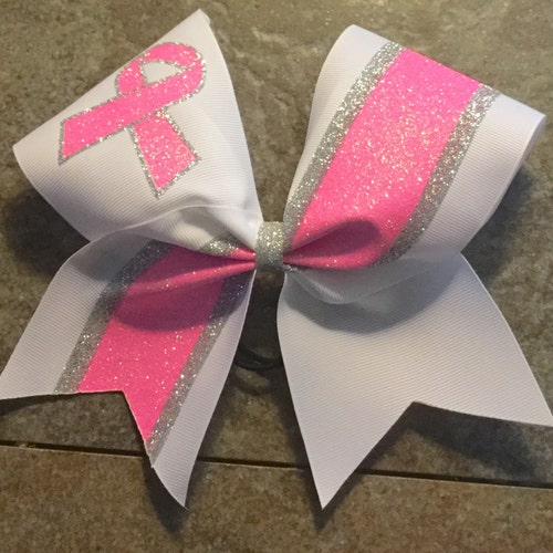 Breast Cancer Awareness Customizable Cheer Bow Etsy