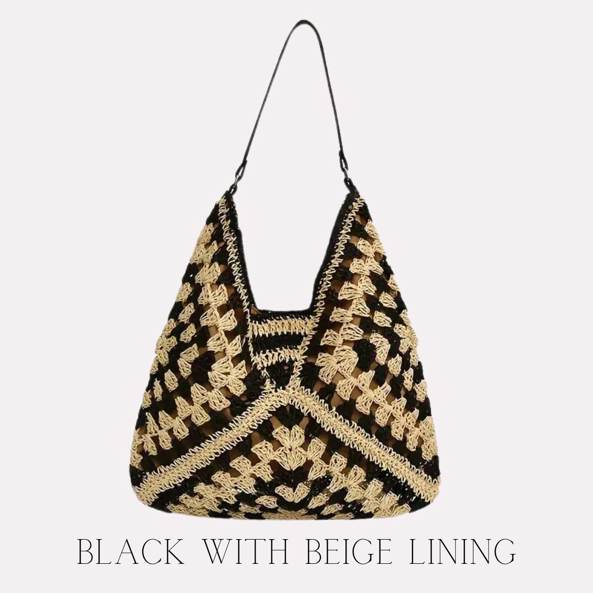Kseymeir Straw Clutch Purse Shoulder Crossbody Bag Envelope Purse Raffia Handbag For Summer Beach Travel 2024 Trendy, Black