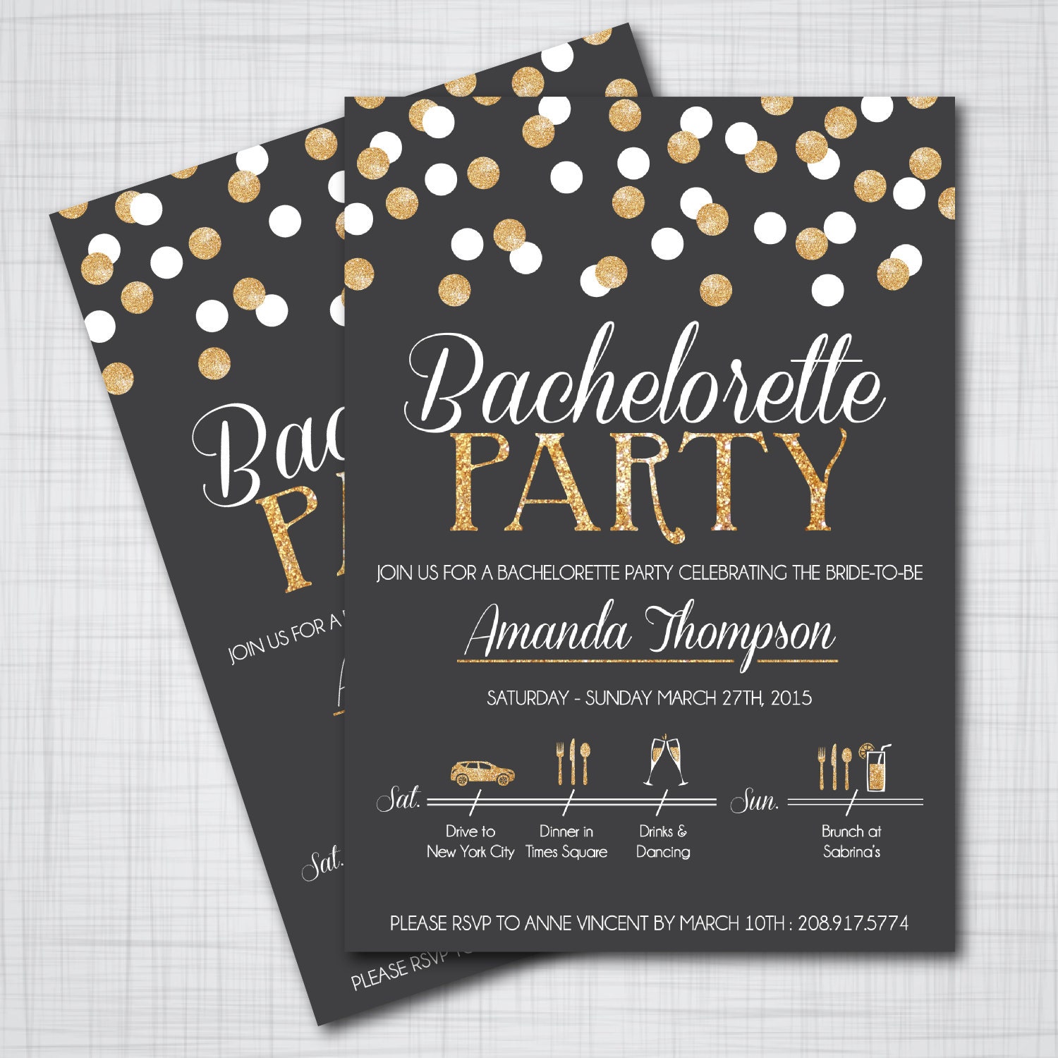 Bachelorette Party Invitation Customizable DIY Printable Etsy