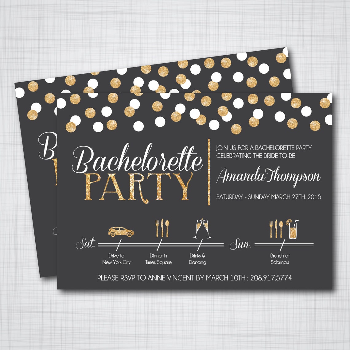Bachelorette Party Invitation Customizable DIY Printable Etsy