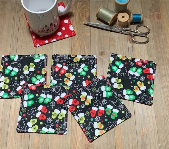 Set of 2 Christmas Fabric Coasters