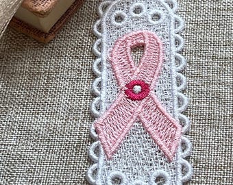 Breast Cancer Awareness Lace Bookmark