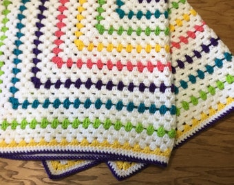 Crochet baby blanket, crochet afghan, handmade baby afghan, lap afghan, baby granny square blanket, baby shower gift, Christmas gift
