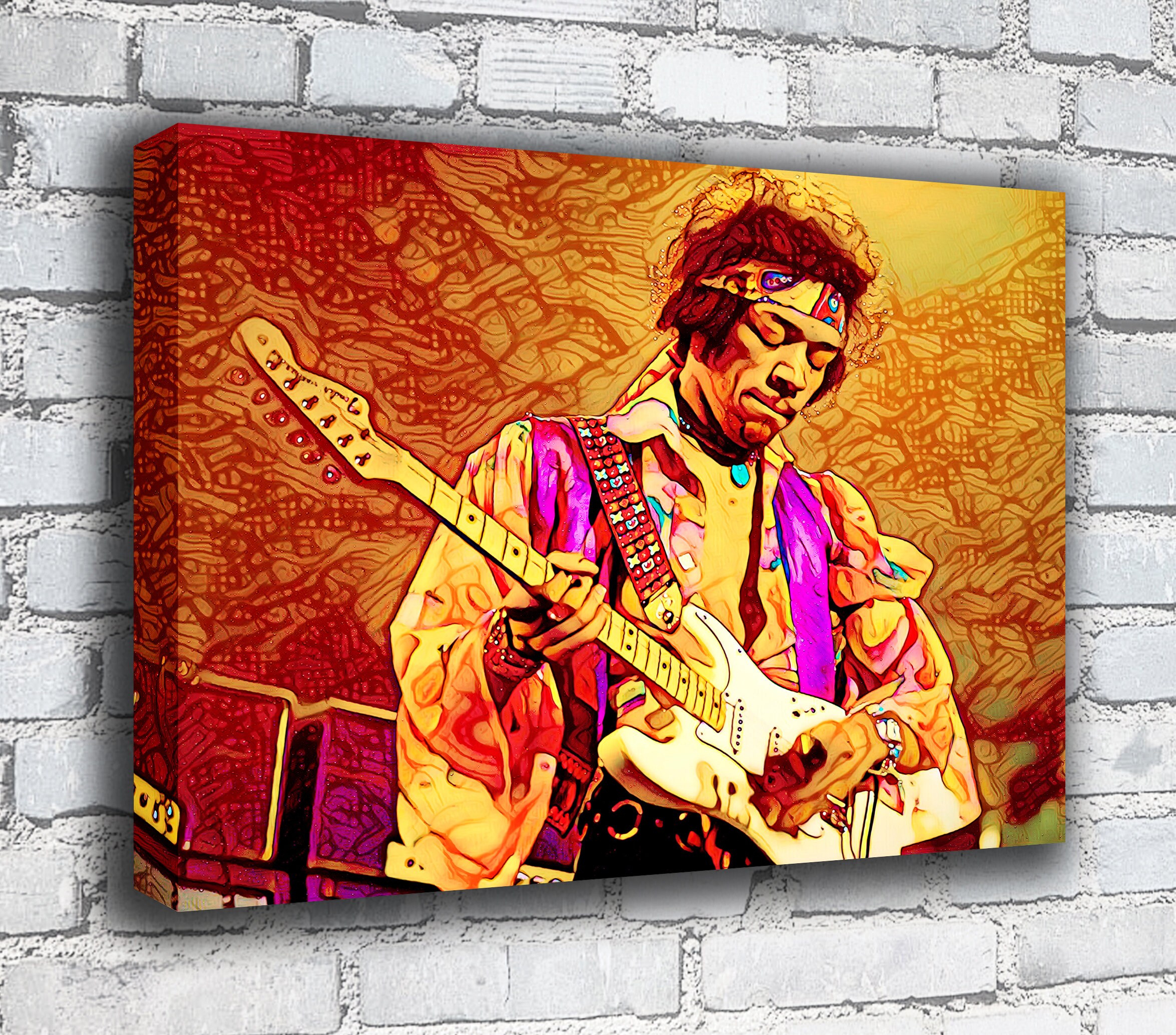 Jimi Hendrix Original Digital Art Framed Canvas Etsy UK