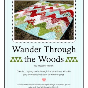 Zigzag Christmas Tree Quilt Pattern PDF Wander Through the Woods Or camping, forest or outdoors design. Lap size & mini quilt. image 2