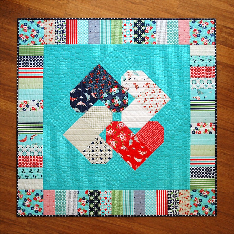 Heart Spin PDF Quilt Pattern Charm Square Friendly image 2